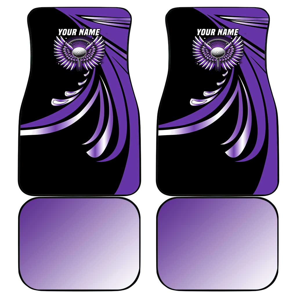Personalized Purple Winged Golf Ball Car Mats Bold Golf Graphic Design - Wonder Print Shop
