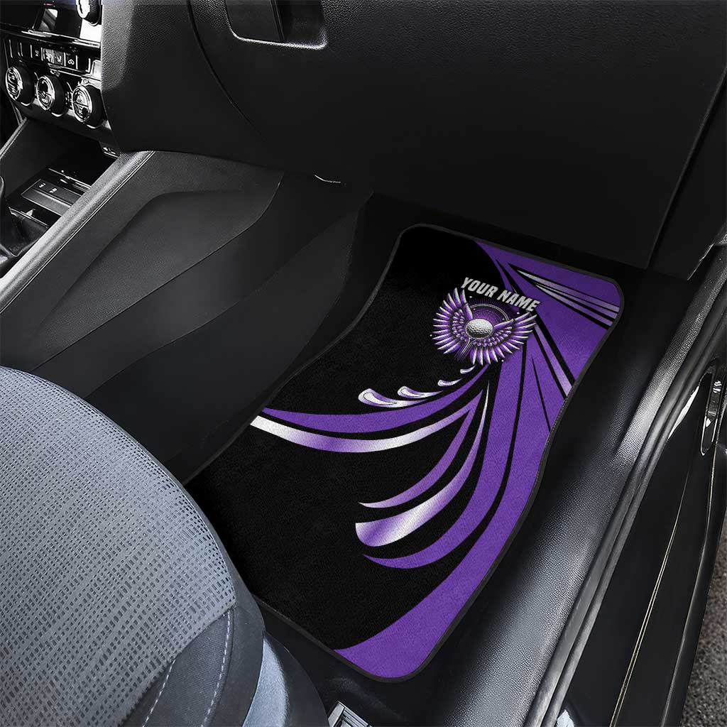 Personalized Purple Winged Golf Ball Car Mats Bold Golf Graphic Design - Wonder Print Shop
