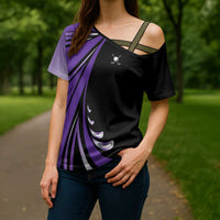 Personalized Purple Winged Golf Ball Cross Shoulder Shirt Bold Golf Graphic Design - Wonder Print Shop