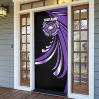 Personalized Purple Winged Golf Ball Door Cover Bold Golf Graphic Design - Wonder Print Shop