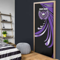 Personalized Purple Winged Golf Ball Door Cover Bold Golf Graphic Design - Wonder Print Shop