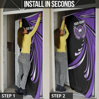Personalized Purple Winged Golf Ball Door Cover Bold Golf Graphic Design - Wonder Print Shop