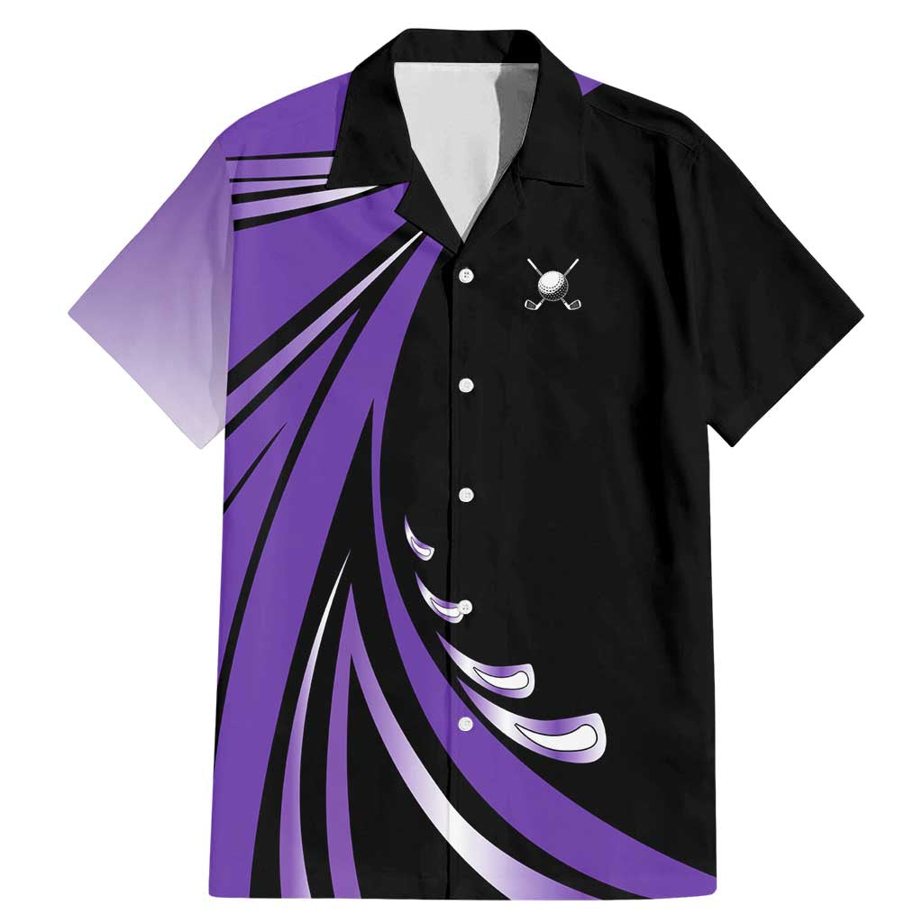 Personalized Purple Winged Golf Ball Family Matching Mermaid Dress and Hawaiian Shirt Bold Golf Graphic Design - Wonder Print Shop