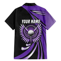 Personalized Purple Winged Golf Ball Family Matching Mermaid Dress and Hawaiian Shirt Bold Golf Graphic Design - Wonder Print Shop