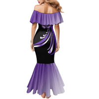 Personalized Purple Winged Golf Ball Family Matching Mermaid Dress and Hawaiian Shirt Bold Golf Graphic Design - Wonder Print Shop