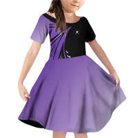 Personalized Purple Winged Golf Ball Family Matching Off Shoulder Short Dress and Hawaiian Shirt Bold Golf Graphic Design - Wonder Print Shop