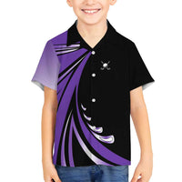 Personalized Purple Winged Golf Ball Family Matching Summer Maxi Dress and Hawaiian Shirt Bold Golf Graphic Design - Wonder Print Shop