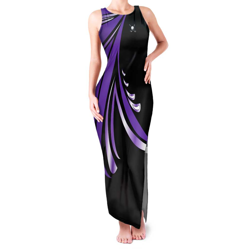Personalized Purple Winged Golf Ball Family Matching Tank Maxi Dress and Hawaiian Shirt Bold Golf Graphic Design - Wonder Print Shop