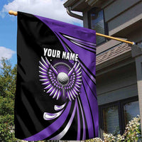 Personalized Purple Winged Golf Ball Garden Flag Bold Golf Graphic Design - Wonder Print Shop