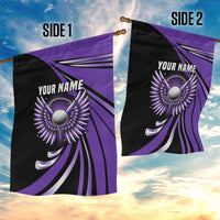 Personalized Purple Winged Golf Ball Garden Flag Bold Golf Graphic Design - Wonder Print Shop