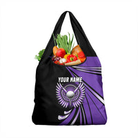 Personalized Purple Winged Golf Ball Grocery Bag Bold Golf Graphic Design - Wonder Print Shop