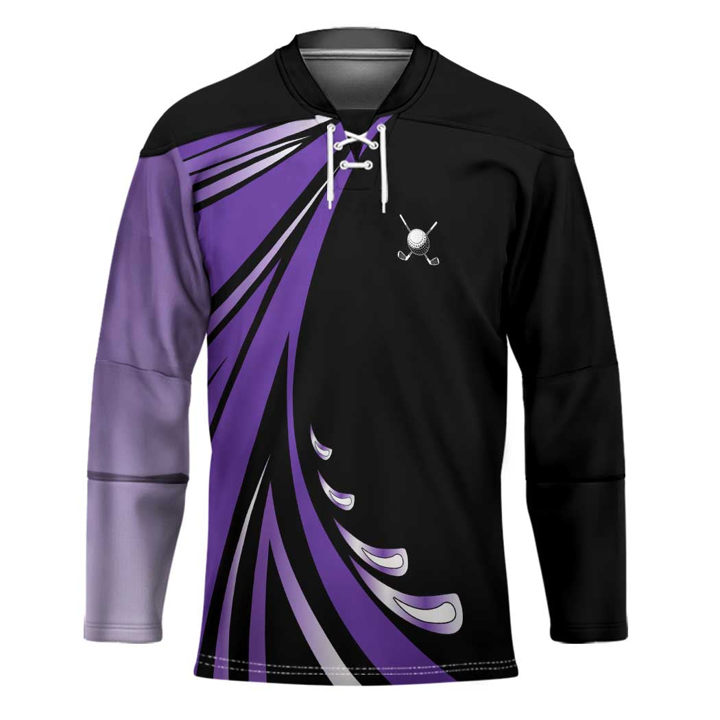 Personalized Purple Winged Golf Ball Hockey Jersey Bold Golf Graphic Design - Wonder Print Shop