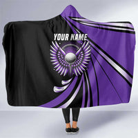 Personalized Purple Winged Golf Ball Hooded Blanket Bold Golf Graphic Design - Wonder Print Shop