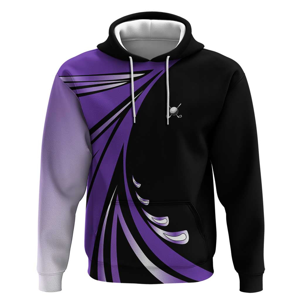 Personalized Purple Winged Golf Ball Hoodie Bold Golf Graphic Design - Wonder Print Shop