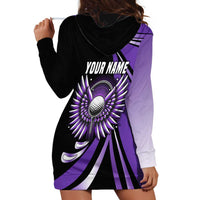 Personalized Purple Winged Golf Ball Hoodie Dress Bold Golf Graphic Design - Wonder Print Shop
