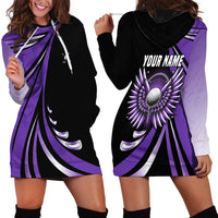 Personalized Purple Winged Golf Ball Hoodie Dress Bold Golf Graphic Design - Wonder Print Shop
