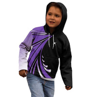 Personalized Purple Winged Golf Ball Kid Hoodie Bold Golf Graphic Design - Wonder Print Shop