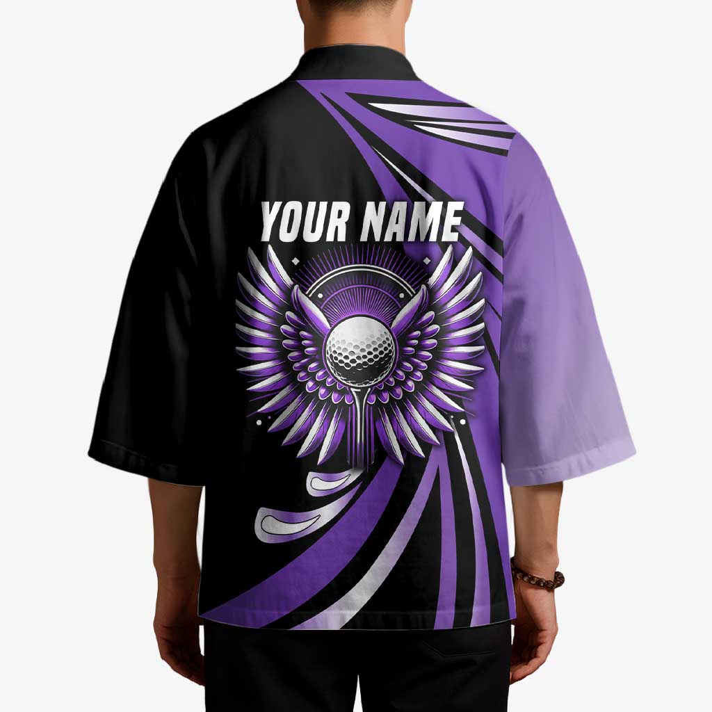 Personalized Purple Winged Golf Ball Kimono Bold Golf Graphic Design - Wonder Print Shop