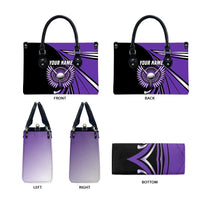 Personalized Purple Winged Golf Ball Leather Bag Bold Golf Graphic Design - Wonder Print Shop