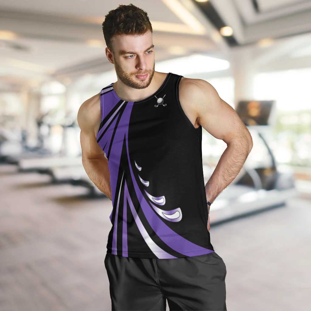 Personalized Purple Winged Golf Ball Men Tank Top Bold Golf Graphic Design - Wonder Print Shop