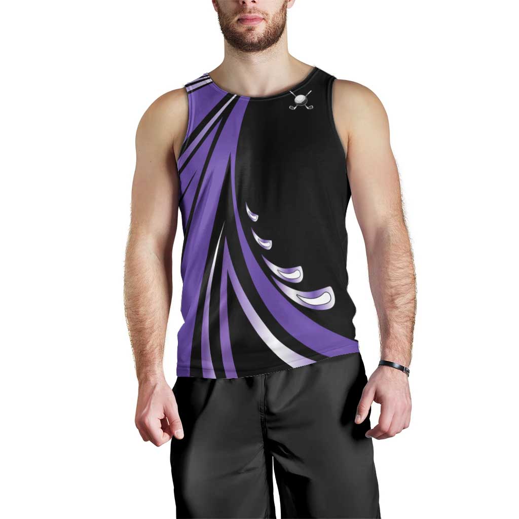 Personalized Purple Winged Golf Ball Men Tank Top Bold Golf Graphic Design - Wonder Print Shop