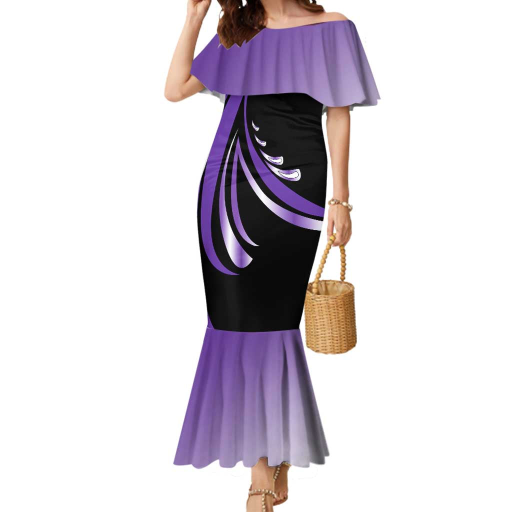 Personalized Purple Winged Golf Ball Mermaid Dress Bold Golf Graphic Design - Wonder Print Shop