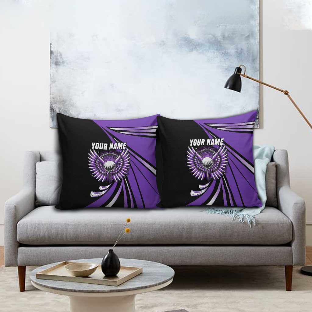 Personalized Purple Winged Golf Ball Pillow Cover Bold Golf Graphic Design - Wonder Print Shop