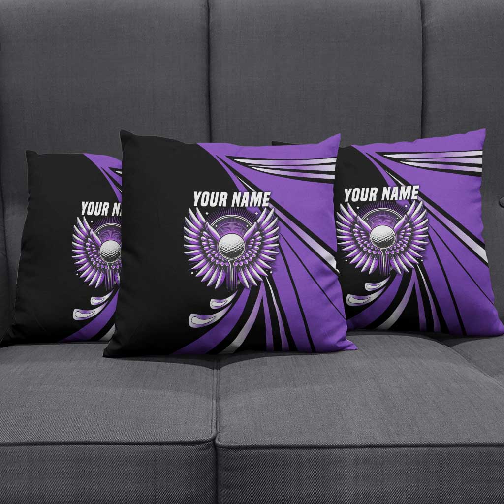 Personalized Purple Winged Golf Ball Pillow Cover Bold Golf Graphic Design - Wonder Print Shop