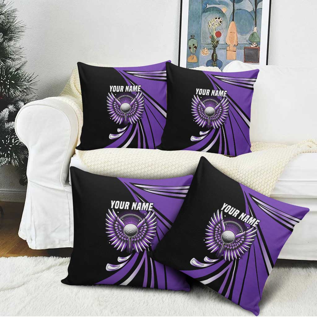 Personalized Purple Winged Golf Ball Pillow Cover Bold Golf Graphic Design - Wonder Print Shop
