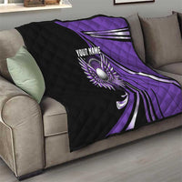 Personalized Purple Winged Golf Ball Quilt Bold Golf Graphic Design - Wonder Print Shop