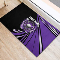 Personalized Purple Winged Golf Ball Rubber Doormat Bold Golf Graphic Design - Wonder Print Shop