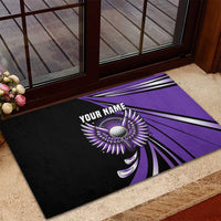Personalized Purple Winged Golf Ball Rubber Doormat Bold Golf Graphic Design - Wonder Print Shop
