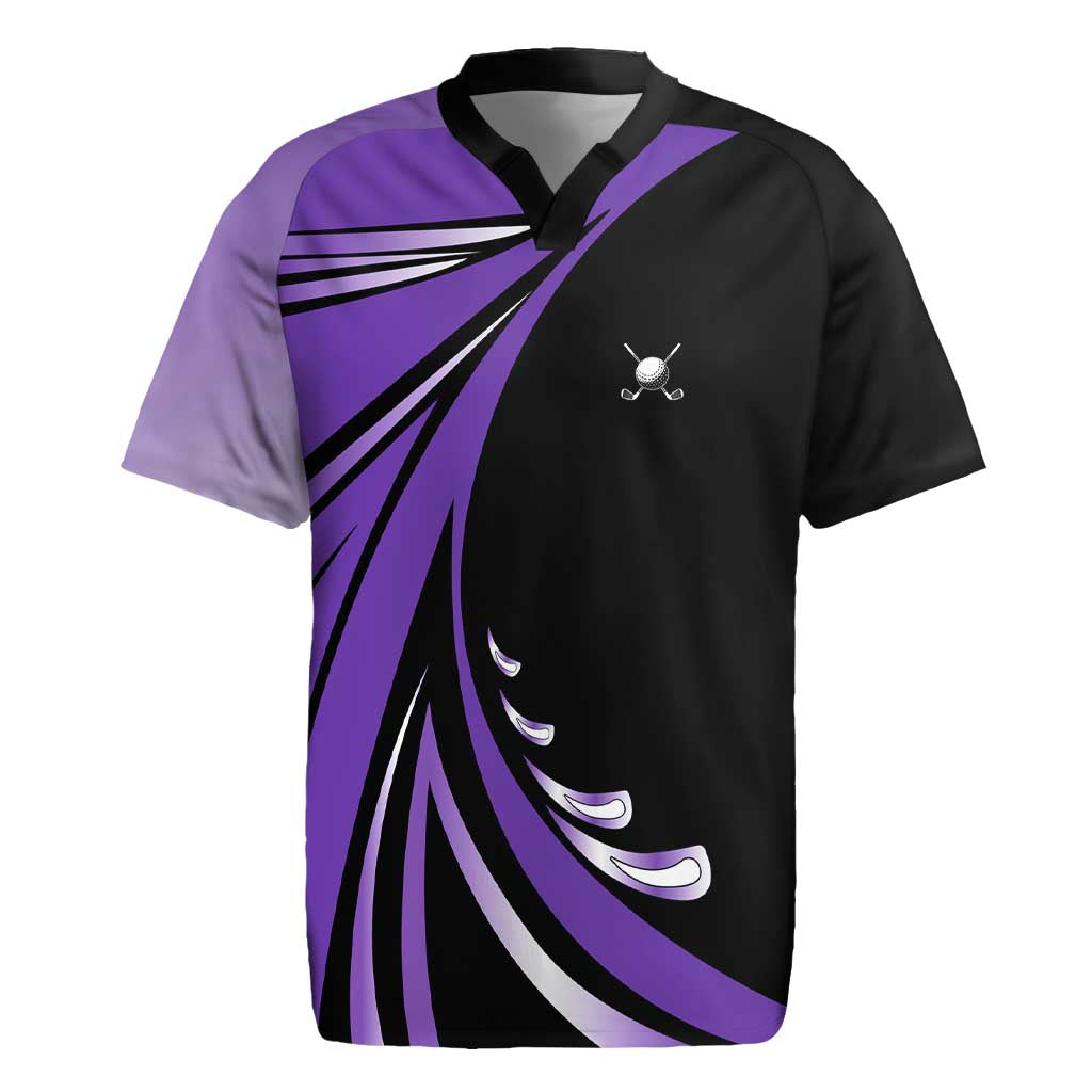 Personalized Purple Winged Golf Ball Rugby Jersey Bold Golf Graphic Design - Wonder Print Shop