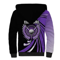 Personalized Purple Winged Golf Ball Sherpa Hoodie Bold Golf Graphic Design - Wonder Print Shop