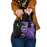 Personalized Purple Winged Golf Ball Shoulder Handbag Bold Golf Graphic Design - Wonder Print Shop
