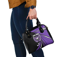 Personalized Purple Winged Golf Ball Shoulder Handbag Bold Golf Graphic Design - Wonder Print Shop
