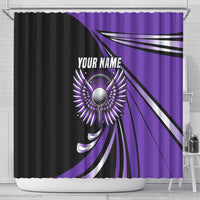 Personalized Purple Winged Golf Ball Shower Curtain Bold Golf Graphic Design - Wonder Print Shop