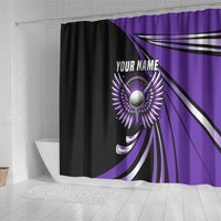 Personalized Purple Winged Golf Ball Shower Curtain Bold Golf Graphic Design - Wonder Print Shop