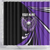 Personalized Purple Winged Golf Ball Shower Curtain Bold Golf Graphic Design - Wonder Print Shop