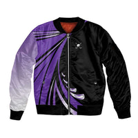 Personalized Purple Winged Golf Ball Sleeve Zip Bomber Jacket Bold Golf Graphic Design - Wonder Print Shop