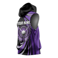 Personalized Purple Winged Golf Ball Sleeveless Hoodie Bold Golf Graphic Design - Wonder Print Shop