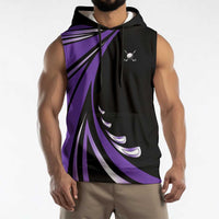 Personalized Purple Winged Golf Ball Sleeveless Hoodie Bold Golf Graphic Design - Wonder Print Shop