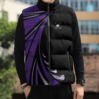 Personalized Purple Winged Golf Ball Sleeveless Puffer Jacket Bold Golf Graphic Design - Wonder Print Shop