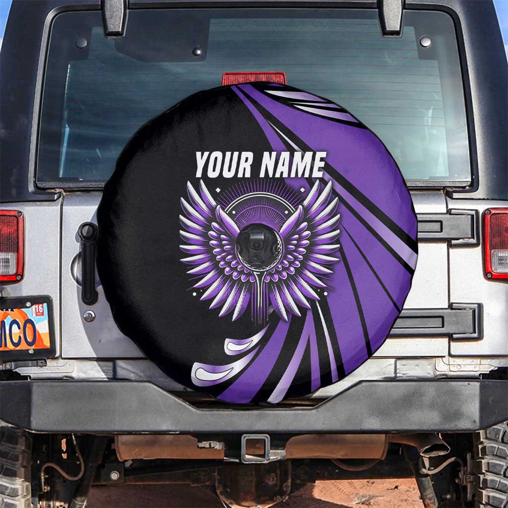 Personalized Purple Winged Golf Ball Spare Tire Cover Bold Golf Graphic Design - Wonder Print Shop