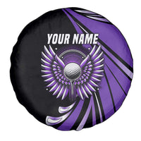 Personalized Purple Winged Golf Ball Spare Tire Cover Bold Golf Graphic Design - Wonder Print Shop