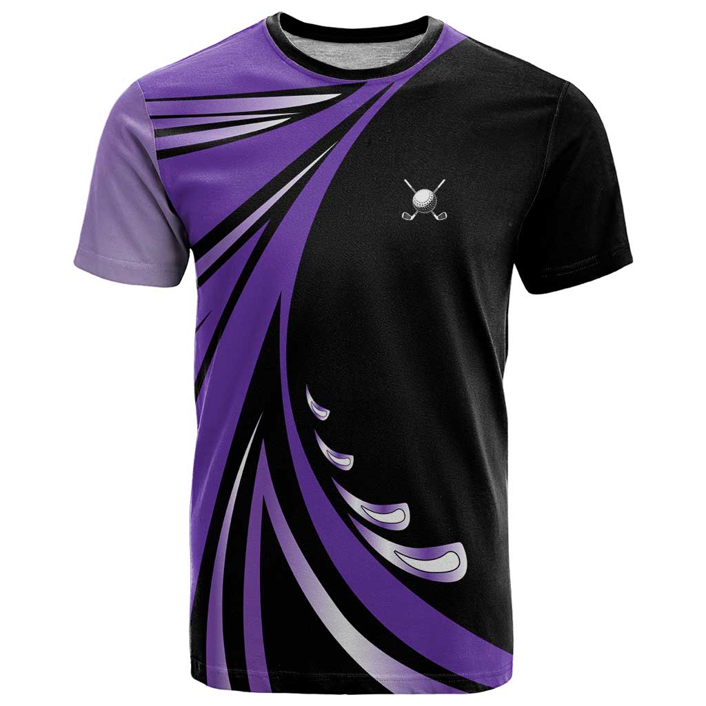 Personalized Purple Winged Golf Ball T Shirt Bold Golf Graphic Design - Wonder Print Shop