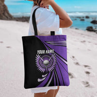 Personalized Purple Winged Golf Ball Tote Bag Bold Golf Graphic Design - Wonder Print Shop
