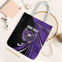 Personalized Purple Winged Golf Ball Tote Bag Bold Golf Graphic Design - Wonder Print Shop