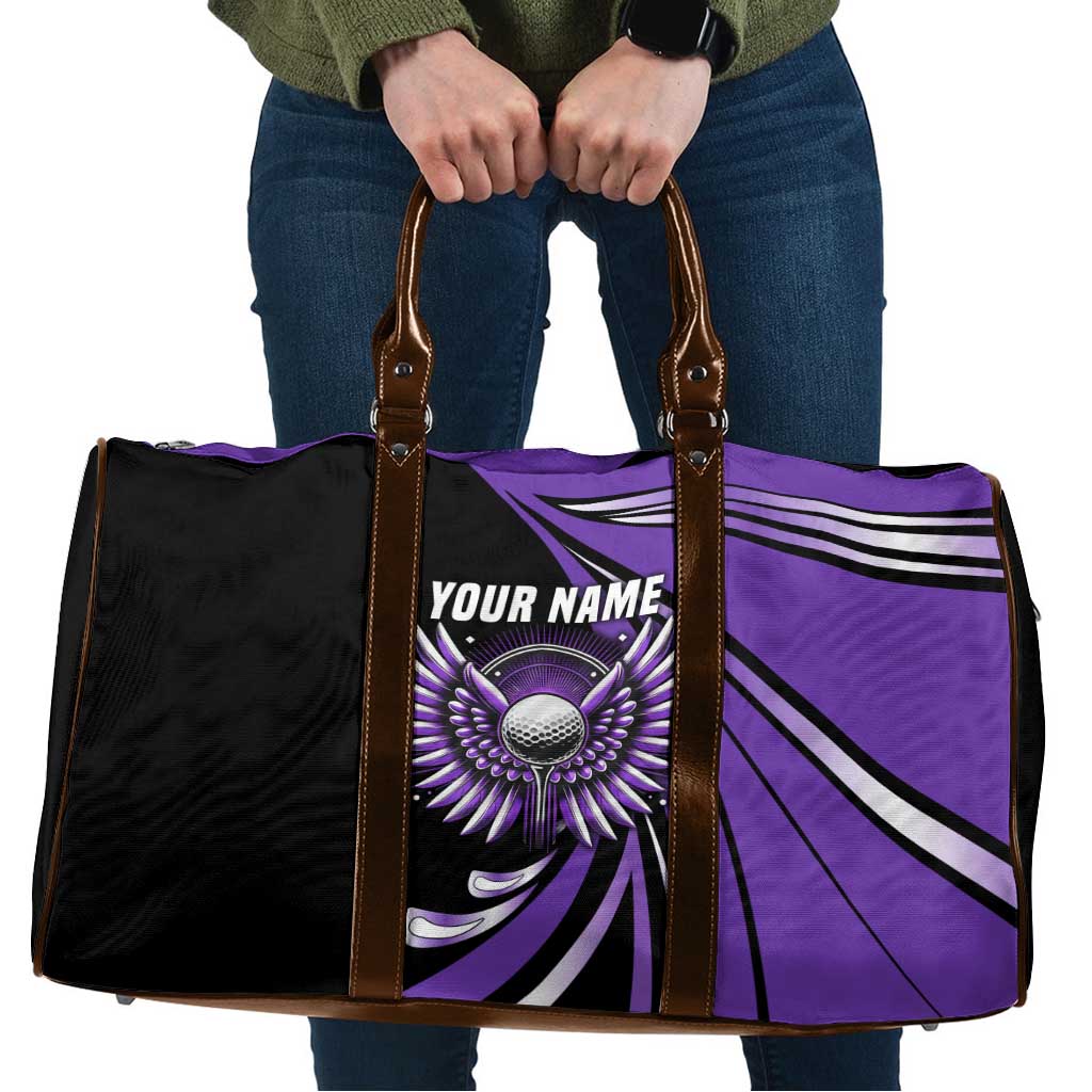 Personalized Purple Winged Golf Ball Travel Bag Bold Golf Graphic Design - Wonder Print Shop