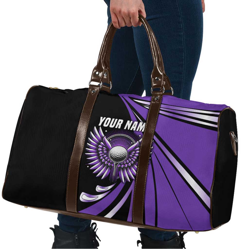 Personalized Purple Winged Golf Ball Travel Bag Bold Golf Graphic Design - Wonder Print Shop